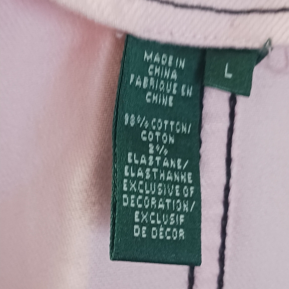 Lauren Jeans Co Ralph Lauren Jacket Dbl Button Pink Denim Large No Belt - Picture 11 of 15